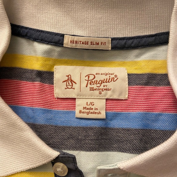 Original Penguin Short Sleeve Polo. Size Large. Multi-color - Picture 2 of 3